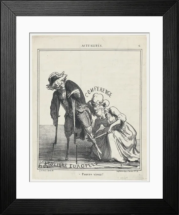 Framed Print : Pauvre vieux!, 1869. Creator: Honore Daumier Framed Print : Pauvre vieux!, 1869. Creator: Honore Daumier