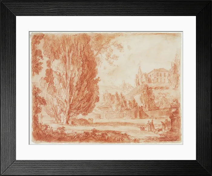 Framed Print : Park Scene, c.between 1770 and 1774. Creator: Unknown French; After Jean Simon Berthelemy French, 1743-1811 Framed Print : Park Scene, c.between 1770 and 1774. Creator: Unknown French; After Jean Simon Berthelemy French, 1743-1811