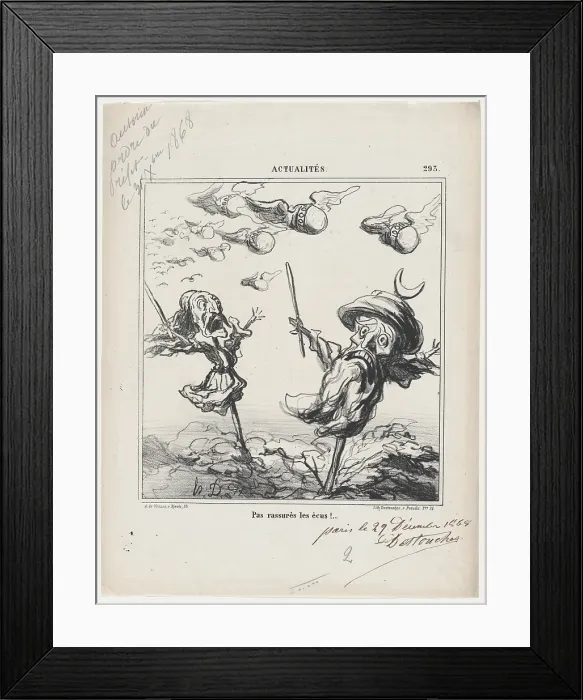 Framed Print : Pas rassures les ecus!, 1869. Creator: Honore Daumier Framed Print : Pas rassures les ecus!, 1869. Creator: Honore Daumier