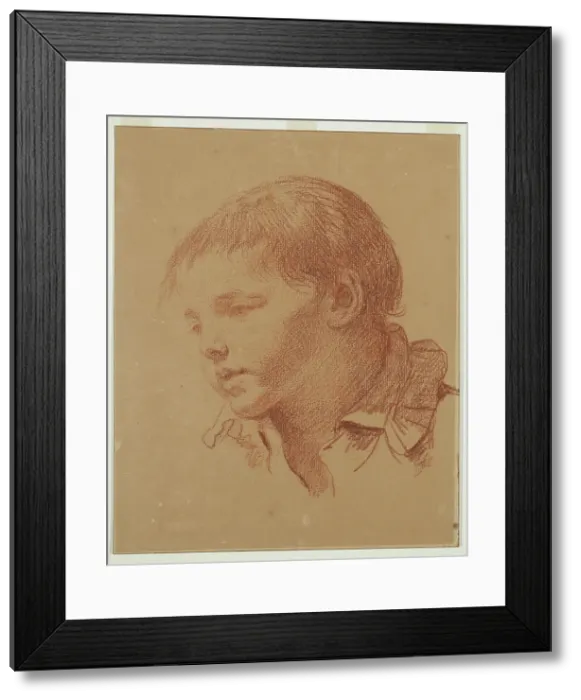 Framed Print : Head of a Boy, late 18th century. Creator: Jean-Baptiste Greuze Framed Print : Head of a Boy, late 18th century. Creator: Jean-Baptiste Greuze