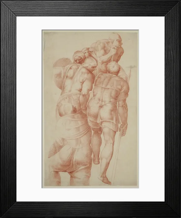 Framed Print : A Group of Soldiers from the Crucifixion of Saint Peter, after 1550. Creator: Unknown Italian; After Michelangelo Italian, 1475-1564 Framed Print : A Group of Soldiers from the Crucifixion of Saint Peter, after 1550. Creator: Unknown Italian; After Michelangelo Italian, 1475-1564