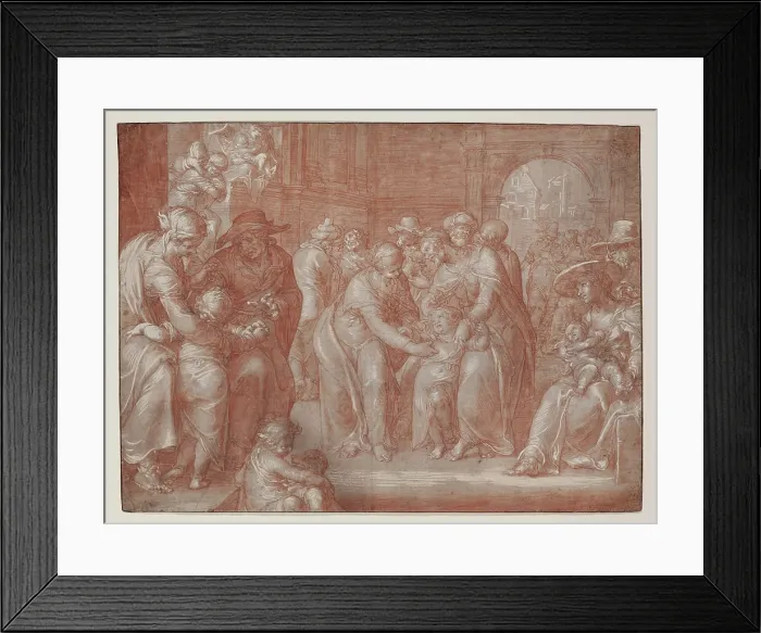 Framed Print : Suffer the Little Children to Come Unto Me, c1621. Creator: Joachim Anthonisz Wtewael Framed Print : Suffer the Little Children to Come Unto Me, c1621. Creator: Joachim Anthonisz Wtewael