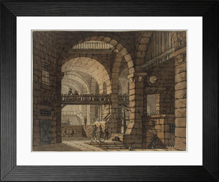 Framed Print : Prison Interior, 1820. Creator: Otto Wagner Framed Print : Prison Interior, 1820. Creator: Otto Wagner