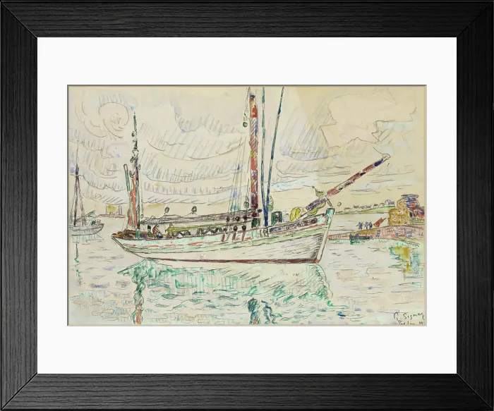 Framed Print : Port Louis, early 20th century. Creator: Paul Signac Framed Print : Port Louis, early 20th century. Creator: Paul Signac