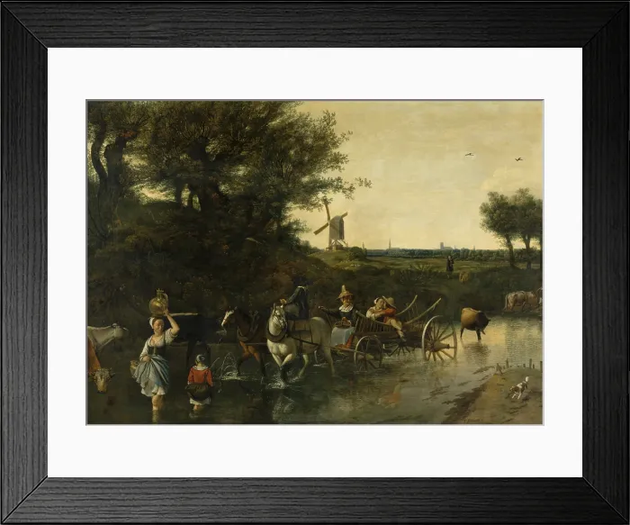 Framed Print : Crossing the Ford, between 1665 and 1672. Creator: Jan Siberechts Framed Print : Crossing the Ford, between 1665 and 1672. Creator: Jan Siberechts