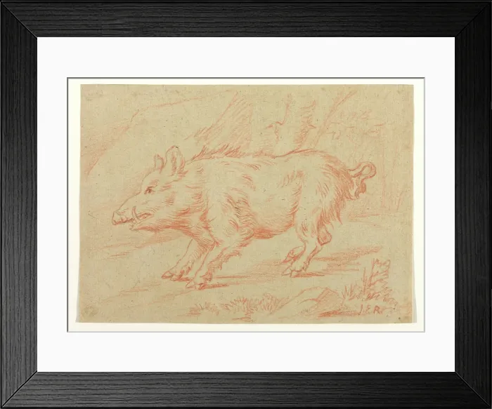 Framed Print : Wild Boar, between 1698 and 1769. Creator: Johann Elias Ridinger Framed Print : Wild Boar, between 1698 and 1769. Creator: Johann Elias Ridinger
