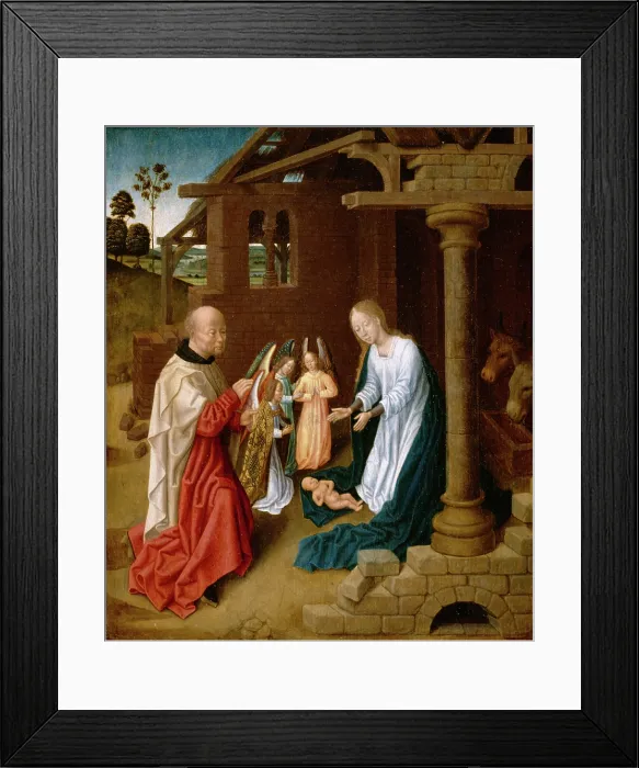 Framed Print : Adoration of the Christ Child, late 15th century. Creator: Master of San Ildefonso Framed Print : Adoration of the Christ Child, late 15th century. Creator: Master of San Ildefonso