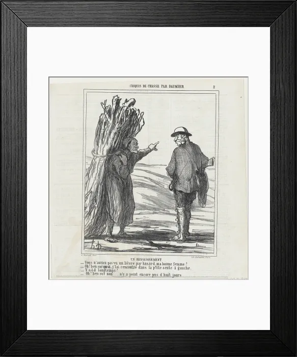 Framed Print : Un renseignement, 1864. Creator: Honore Daumier Framed Print : Un renseignement, 1864. Creator: Honore Daumier