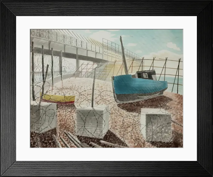 Framed Print : South Coast Beach, 1939-1942. Creator: Eric Ravilious Framed Print : South Coast Beach, 1939-1942. Creator: Eric Ravilious