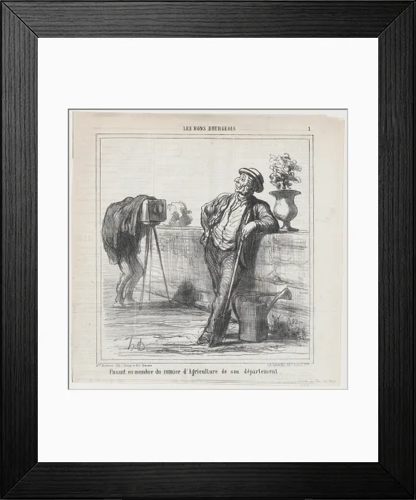 Framed Print : Posant en membre du comice d'Agriculture de son departement, 1865. Creator: Honore Daumier. Posant en membre du comice d'Agriculture de son departement, 1865 Framed Print : Posant en membre du comice d'Agriculture de son departement, 1865. Creator: Honore Daumier. Posant en membre du comice d'Agriculture de son departement, 1865