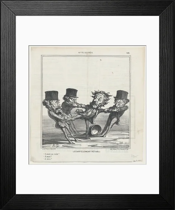 Framed Print : L'ecartelement retabli, 1869. Creator: Honore Daumier. L'ecartelement retabli, 1869. Creator: Honore Daumier Framed Print : L'ecartelement retabli, 1869. Creator: Honore Daumier. L'ecartelement retabli, 1869. Creator: Honore Daumier