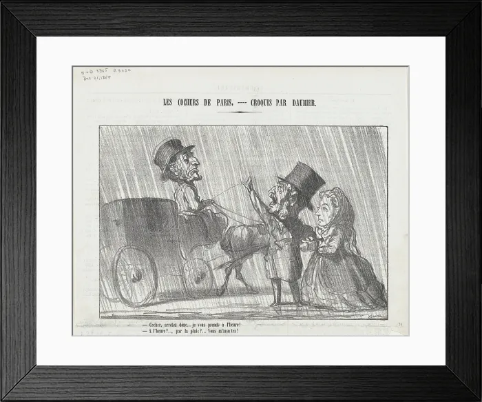 Framed Print : Cocher, arretez donc... 1864. Creator: Honore Daumier Framed Print : Cocher, arretez donc... 1864. Creator: Honore Daumier