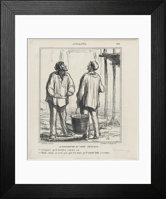 Framed Print : La Restauration du Corps Legislatif, 1869. Creator: Honore Daumier Framed Print : La Restauration du Corps Legislatif, 1869. Creator: Honore Daumier
