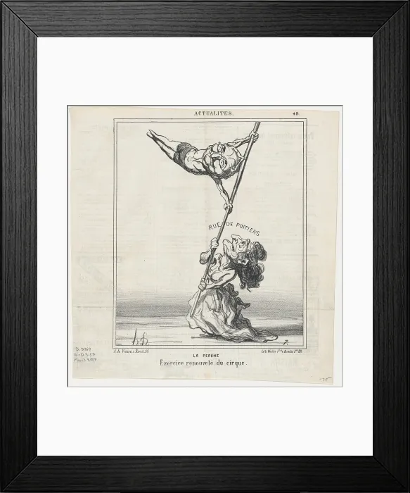 Framed Print : La Perche, 1870. Creator: Honore Daumier Framed Print : La Perche, 1870. Creator: Honore Daumier
