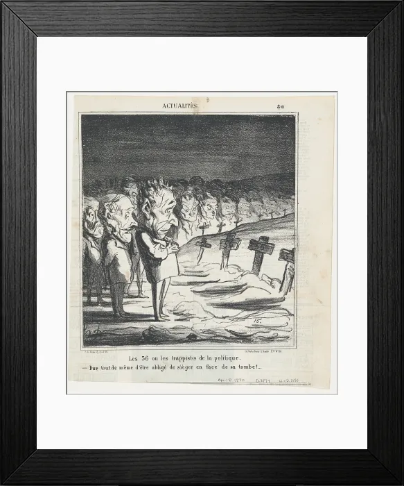 Framed Print : Les 56 ou les trappistes de la politique, 1870. Creator: Honore Daumier Framed Print : Les 56 ou les trappistes de la politique, 1870. Creator: Honore Daumier