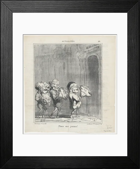 Framed Print : Place aux jeunes! 1870. Creator: Honore Daumier Framed Print : Place aux jeunes! 1870. Creator: Honore Daumier