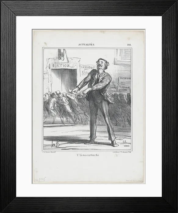 Framed Print : V'la ma cartouche, 1869. Creator: Honore Daumier. V'la ma cartouche, 1869. Creator: Honore Daumier Framed Print : V'la ma cartouche, 1869. Creator: Honore Daumier. V'la ma cartouche, 1869. Creator: Honore Daumier