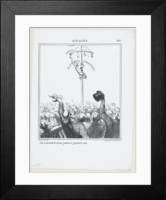 Framed Print : On avait tout de meme joliment graisse le mat, 1869. Creator: Honore Daumier Framed Print : On avait tout de meme joliment graisse le mat, 1869. Creator: Honore Daumier