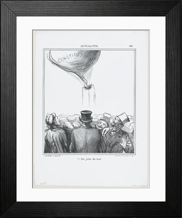Framed Print : On jette du lest, 1869. Creator: Honore Daumier Framed Print : On jette du lest, 1869. Creator: Honore Daumier