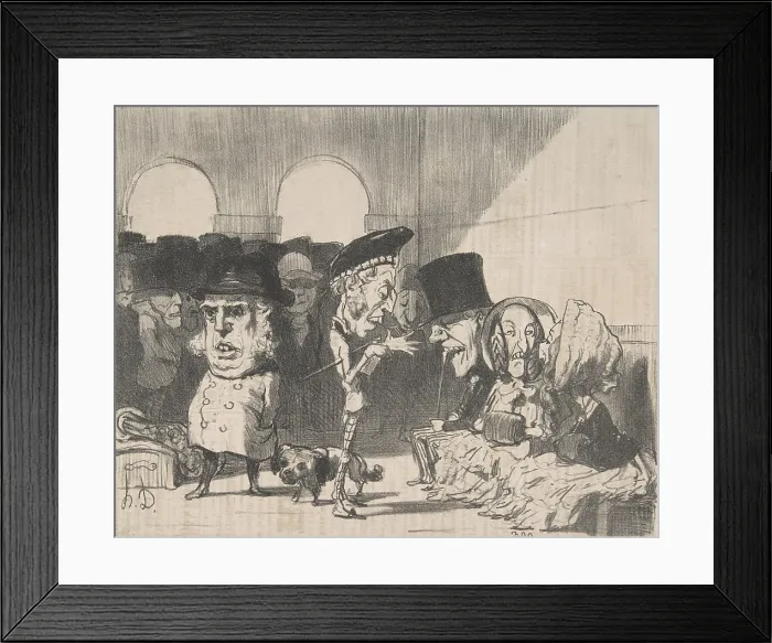 Framed Print : La gare du chemin de fer de Boulogne, 1852. Creator: Honore Daumier Framed Print : La gare du chemin de fer de Boulogne, 1852. Creator: Honore Daumier
