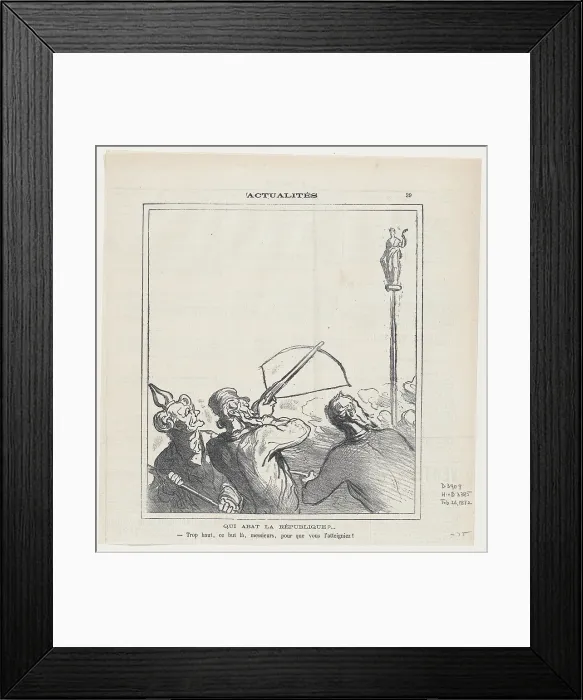 Framed Print : Qui abat la Republique?, 1872. Creator: Honore Daumier Framed Print : Qui abat la Republique?, 1872. Creator: Honore Daumier