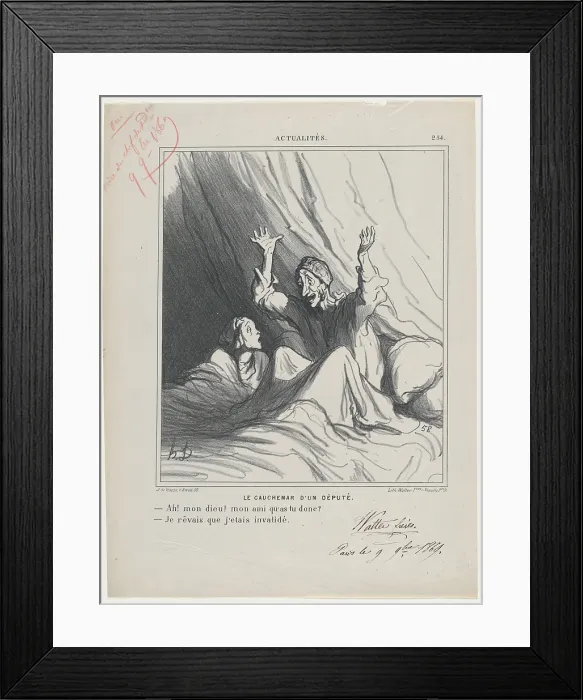 Framed Print : Le Cauchemar d'un Depute, 1869. Creator: Honore Daumier. Le Cauchemar d'un Depute, 1869. Creator: Honore Daumier Framed Print : Le Cauchemar d'un Depute, 1869. Creator: Honore Daumier. Le Cauchemar d'un Depute, 1869. Creator: Honore Daumier