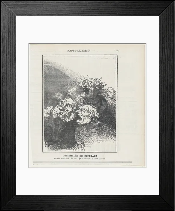 Framed Print : L'Assemblee de Bordeaux, 1871. Creator: Honore Daumier. L'Assemblee de Bordeaux, 1871. Creator: Honore Daumier