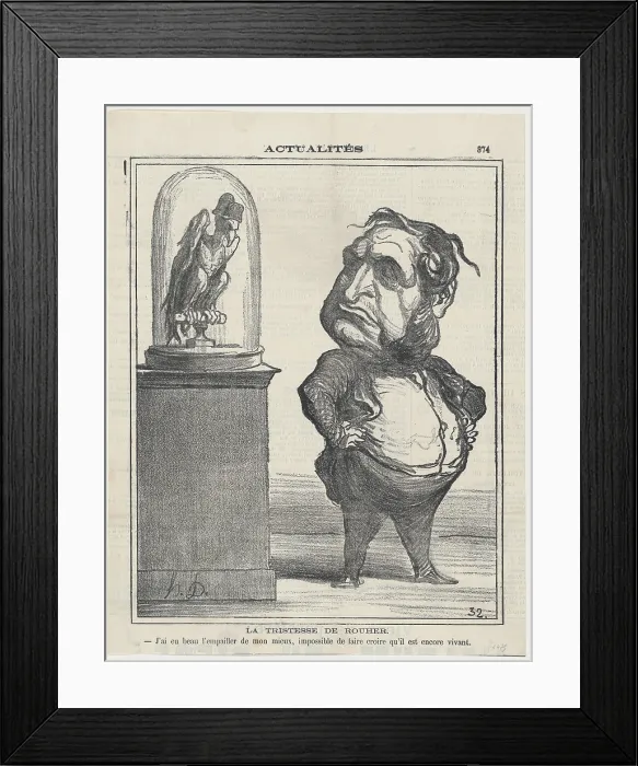 Framed Print : La Tristesse de Rouher, 1871. Creator: Honore Daumier Framed Print : La Tristesse de Rouher, 1871. Creator: Honore Daumier