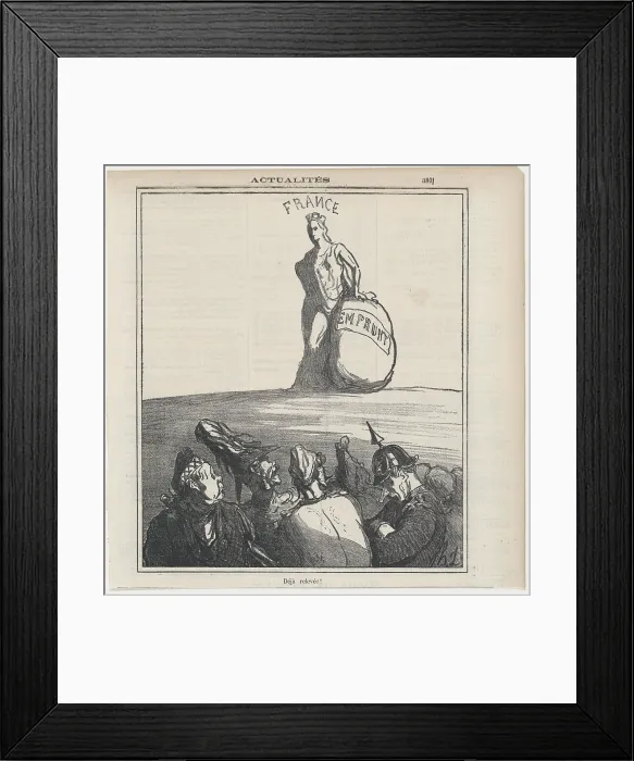 Framed Print : Already on her feet again!, from News of the day, published in Le Charivari, Ju... July 19, 1871 Framed Print : Already on her feet again!, from News of the day, published in Le Charivari, Ju... July 19, 1871
