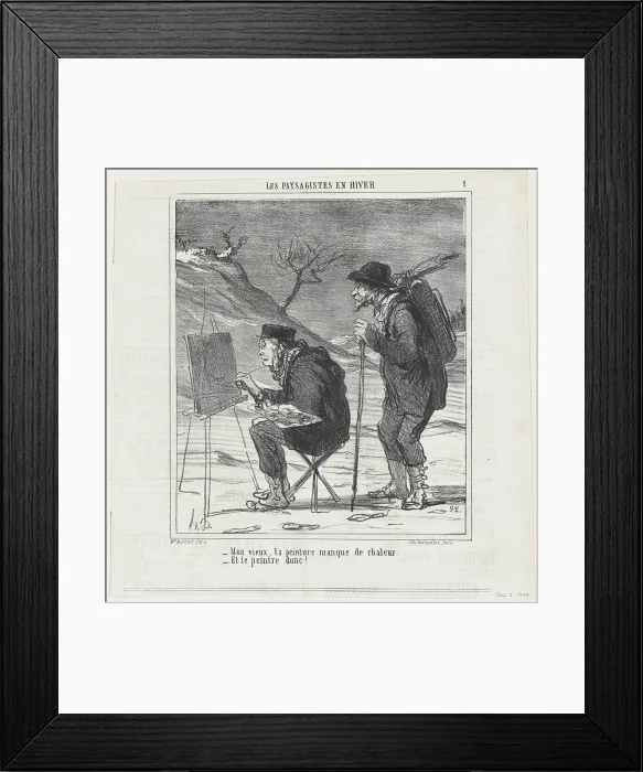 Framed Print : Mon vieux, ta peinture manque de chaleur, 1864. Creator: Honore Daumier Framed Print : Mon vieux, ta peinture manque de chaleur, 1864. Creator: Honore Daumier