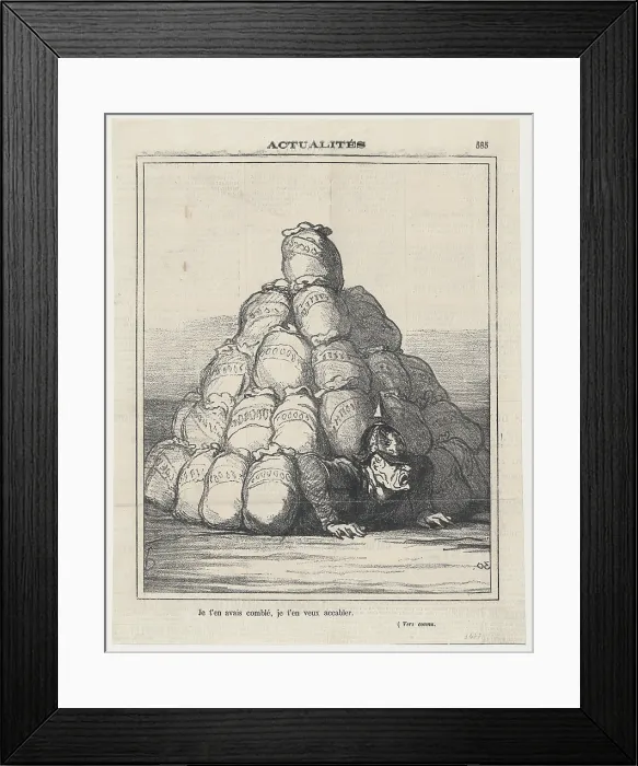Framed Print : Je t'en avais comble, je t'en veux accabler, 1871. Creator: Honore Daumier. Je t'en avais comble, je t'en veux accabler, 1871. Creator: Honore Daumier