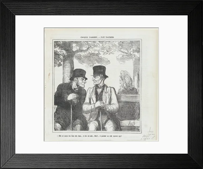 Framed Print : Elle est encore tres bien cette dame...et elle est seule, 1864. Creator: Honore Daumier Framed Print : Elle est encore tres bien cette dame...et elle est seule, 1864. Creator: Honore Daumier