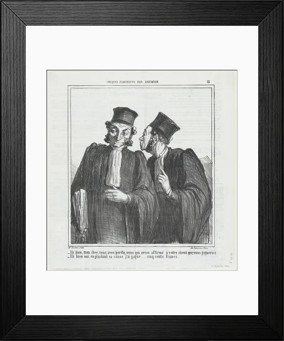 Framed Print : Eh bien, mon cher, vous avez perdu... 1864. Creator: Honore Daumier Framed Print : Eh bien, mon cher, vous avez perdu... 1864. Creator: Honore Daumier