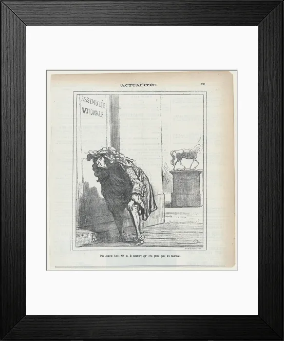 Framed Print : Pas content Louis XIV de la tournure que cela prend pour les Borbons, 1871. Creator: Honore Daumier