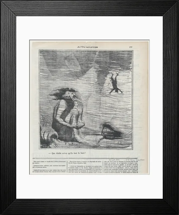 Framed Print : Que diable est-ce qu'ils font la haut?, 1870. Creator: Honore Daumier. Que diable est-ce qu'ils font la haut?, 1870. Creator: Honore Daumier Framed Print : Que diable est-ce qu'ils font la haut?, 1870. Creator: Honore Daumier. Que diable est-ce qu'ils font la haut?, 1870. Creator: Honore Daumier