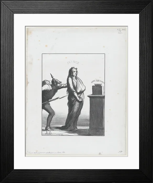 Framed Print : Ce que certains journaux appeleraient une election libre, 1870. Creator: Honore Daumier Framed Print : Ce que certains journaux appeleraient une election libre, 1870. Creator: Honore Daumier