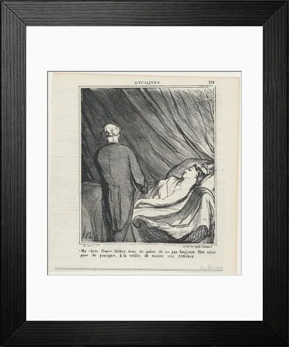 Framed Print : Ma chere France, lachez donc de grace de ne pas toujours etre ainsi prise de panique... 1870. Creator: Honore Daumier