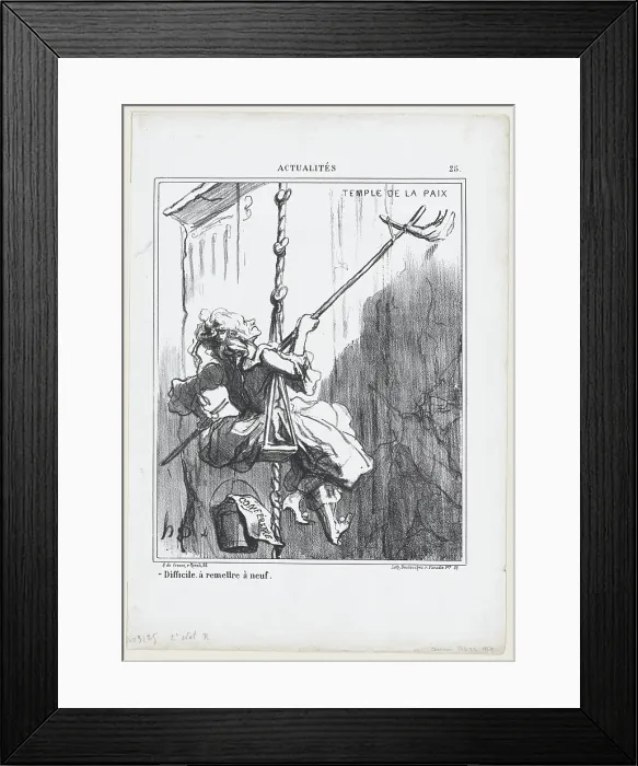 Framed Print : Difficile a remettre a neuf, 1869. Creator: Honore Daumier Framed Print : Difficile a remettre a neuf, 1869. Creator: Honore Daumier