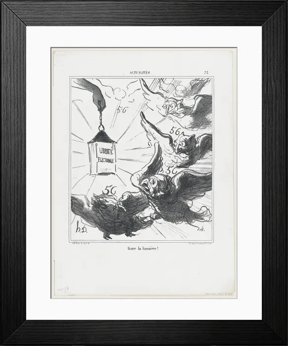 Framed Print : Gare la lumiere!, 1870. Creator: Honore Daumier Framed Print : Gare la lumiere!, 1870. Creator: Honore Daumier