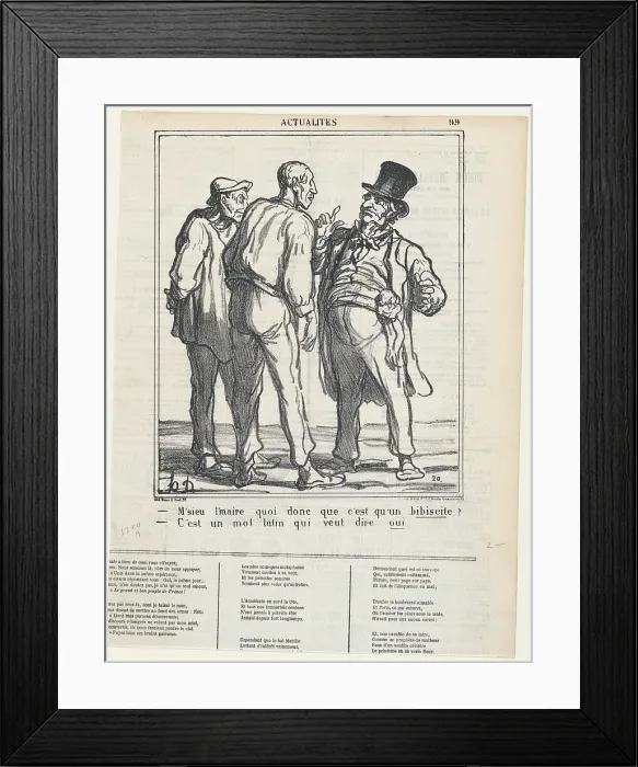 Framed Print : M'sieu l'maire quoi donc que c'est qu'un bibiscite?, 1870. Creator: Honore Daumier. M'sieu l'maire quoi donc que c'est qu'un bibiscite?, 1870 Framed Print : M'sieu l'maire quoi donc que c'est qu'un bibiscite?, 1870. Creator: Honore Daumier. M'sieu l'maire quoi donc que c'est qu'un bibiscite?, 1870