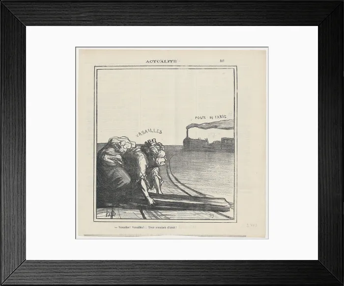 Framed Print : Versailles! Versailles!... Trois semaines d'arret!, 1871. Creator: Honore Daumier. Versailles! Versailles!... Trois semaines d'arret!, 1871. Creator: Honore Daumier Framed Print : Versailles! Versailles!... Trois semaines d'arret!, 1871. Creator: Honore Daumier. Versailles! Versailles!... Trois semaines d'arret!, 1871. Creator: Honore Daumier