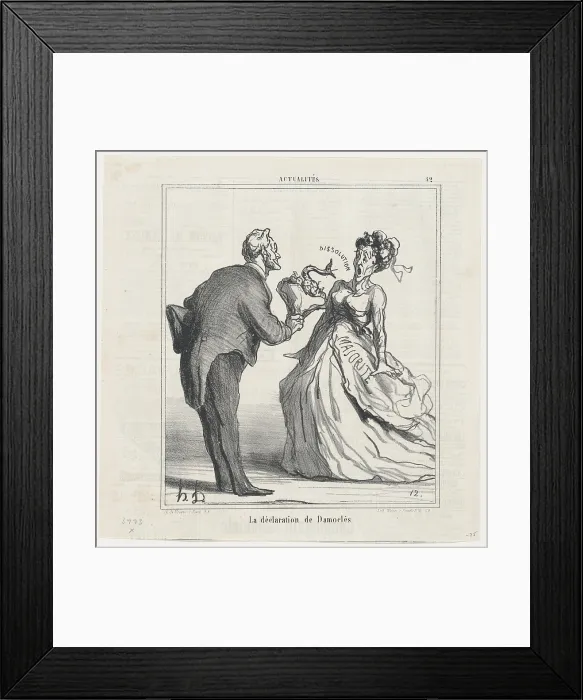 Framed Print : La declaration de Damocles, 1870. Creator: Honore Daumier Framed Print : La declaration de Damocles, 1870. Creator: Honore Daumier