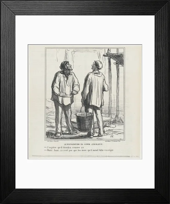 Framed Print : La Restauration du Corps Legislatif, 1869. Creator: Honore Daumier Framed Print : La Restauration du Corps Legislatif, 1869. Creator: Honore Daumier