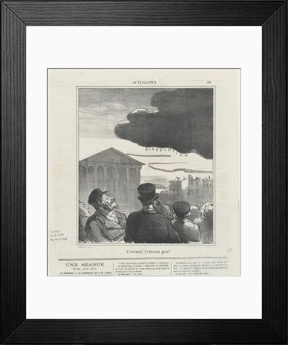 Framed Print : Crevera! Crevera pas!, 1870. Creator: Honore Daumier Framed Print : Crevera! Crevera pas!, 1870. Creator: Honore Daumier