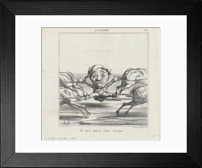 Framed Print : Ah! quel plaisir d'etre electeur!, 1870. Creator: Honore Daumier. Ah! quel plaisir d'etre electeur!, 1870. Creator: Honore Daumier Framed Print : Ah! quel plaisir d'etre electeur!, 1870. Creator: Honore Daumier. Ah! quel plaisir d'etre electeur!, 1870. Creator: Honore Daumier