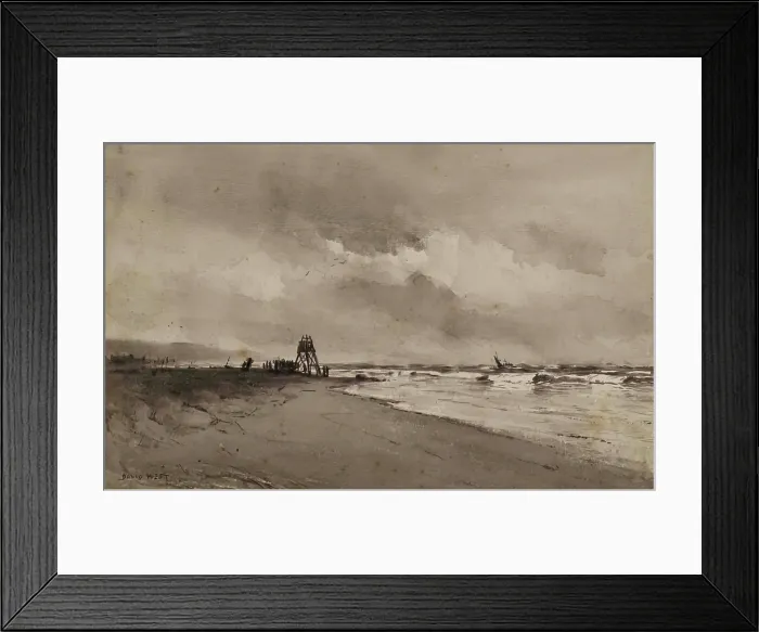 Framed Print : Stormy Weather, Moray Firth, 1875-1899. Creator: David West Framed Print : Stormy Weather, Moray Firth, 1875-1899. Creator: David West