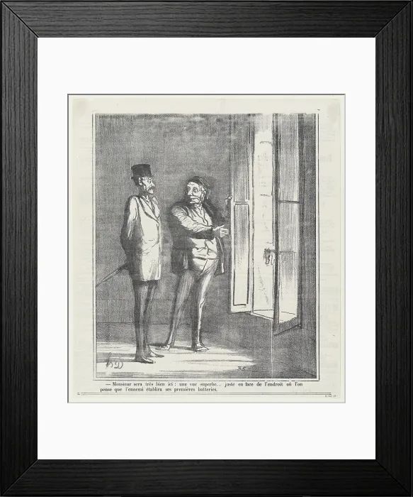 Framed Print : Monsieur sera tres bien ici: une vue superbe... 1870. Creator: Honore Daumier Framed Print : Monsieur sera tres bien ici: une vue superbe... 1870. Creator: Honore Daumier
