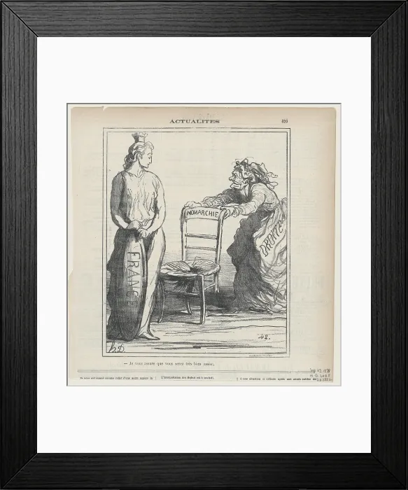 Framed Print : Je vous assure que vous serez tres bien assise, 1871. Creator: Honore Daumier Framed Print : Je vous assure que vous serez tres bien assise, 1871. Creator: Honore Daumier