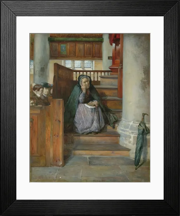 Framed Print : The Pulpit Stair (An Attentive Hearer of the Word), 1865. Creator: George Reid Framed Print : The Pulpit Stair (An Attentive Hearer of the Word), 1865. Creator: George Reid