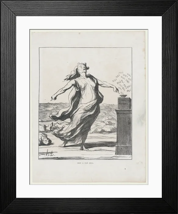 Framed Print : Ceci a tue cela, 1871. Creator: Honore Daumier Framed Print : Ceci a tue cela, 1871. Creator: Honore Daumier